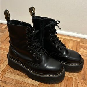 Dr. Martens Black Platform Combat Boots